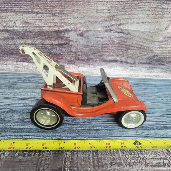 Vintage Nylint Pressed dune buggy wrecker red/white - Picture 5 of 10